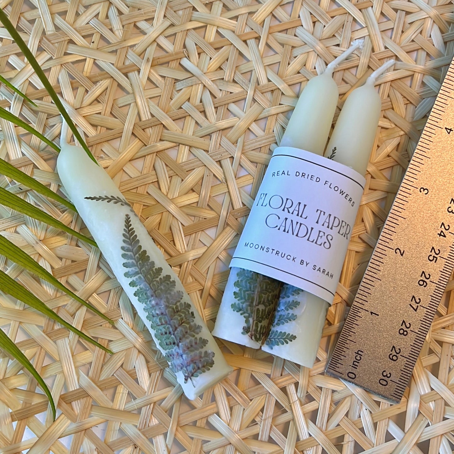 FLORAL TAPER CANDLES - FERN