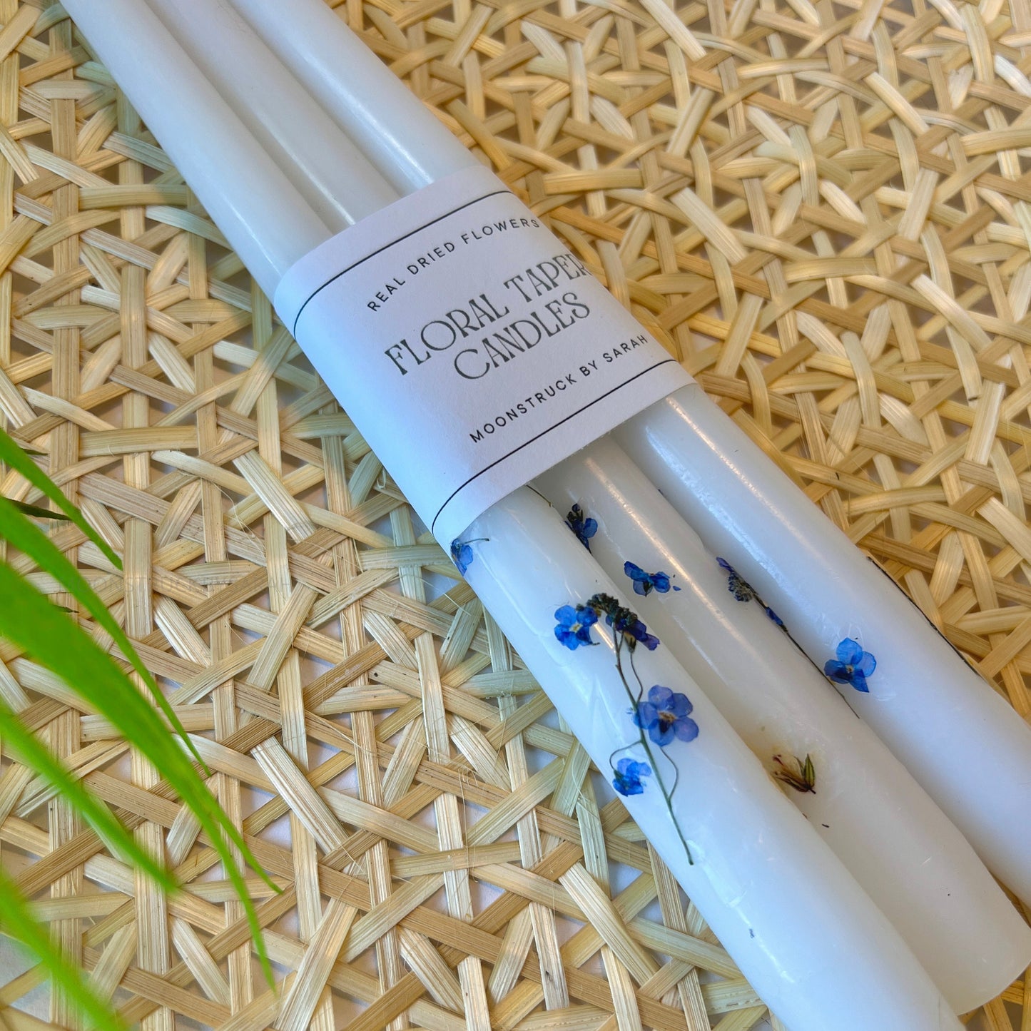 FLORAL TAPER CANDLES - Forget-me-not Flowers