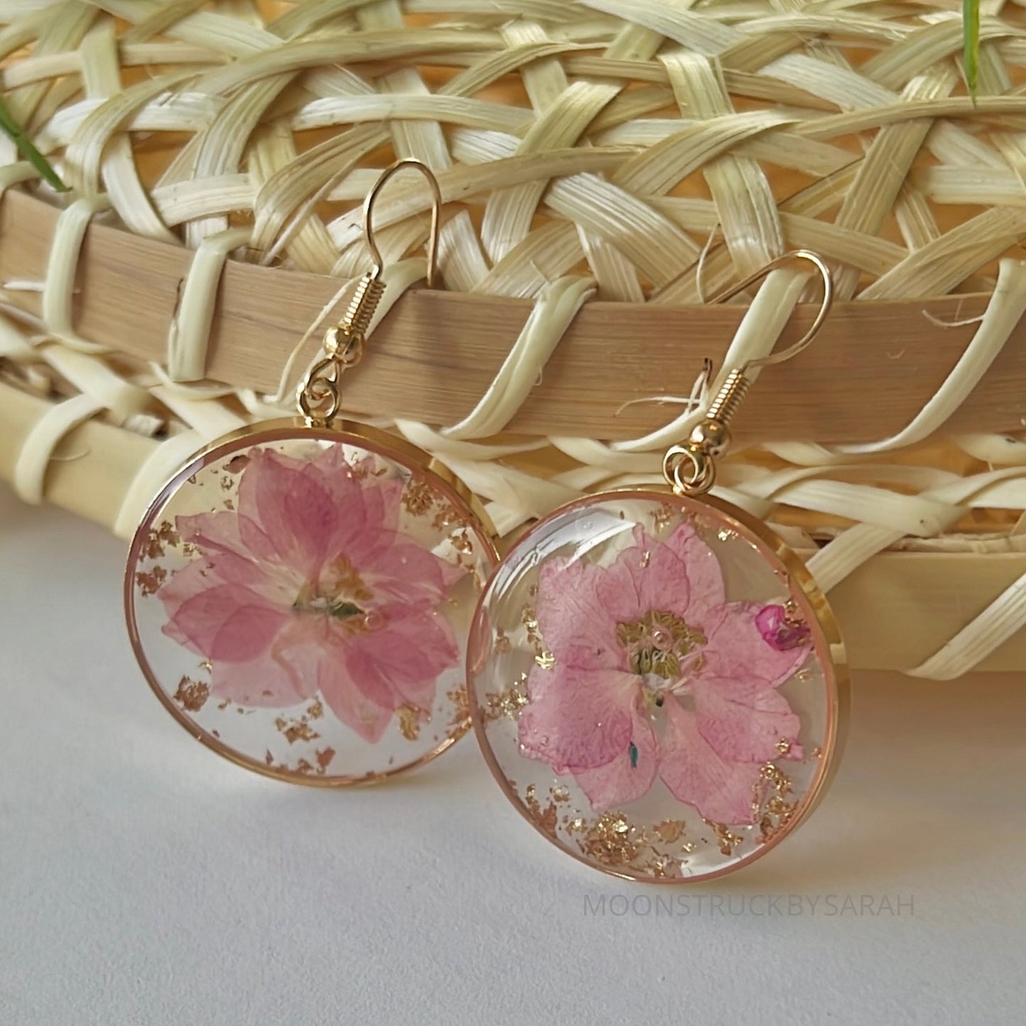 PINK LARSPUR EARRINGS