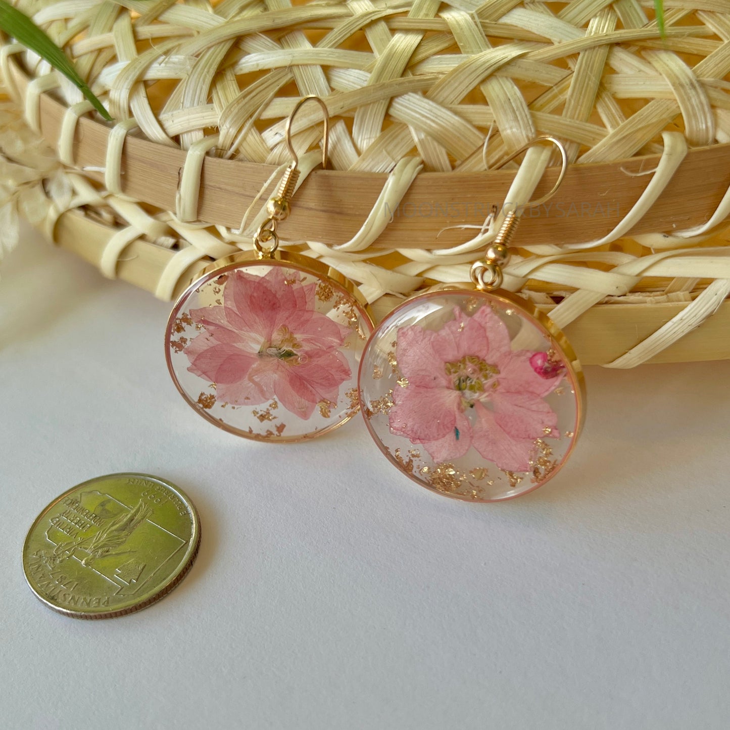 PINK LARSPUR EARRINGS